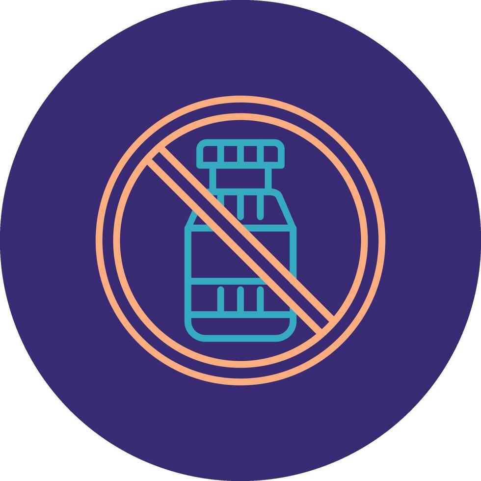 Prohibited Sign Line Two Color Circle Icon vector