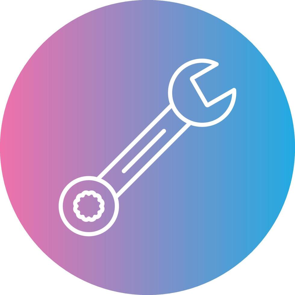 Spanner Line Gradient Circle Icon vector