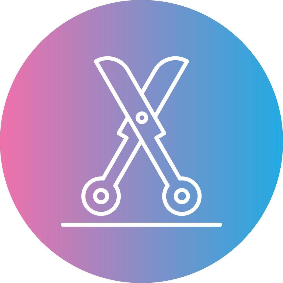 Shears Line Gradient Circle Icon vector