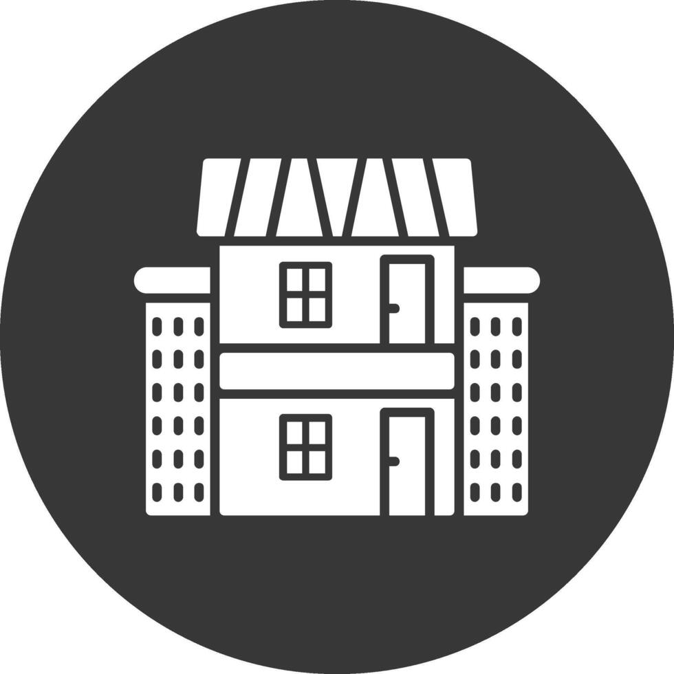 Mansion Glyph Inverted Icon vector