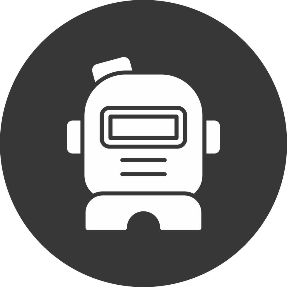 Astronaut Helmet Glyph Inverted Icon vector
