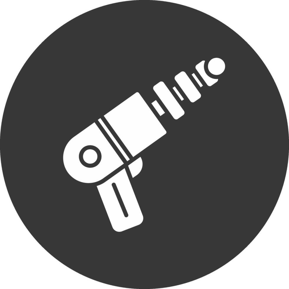 Space Gun Glyph Inverted Icon vector