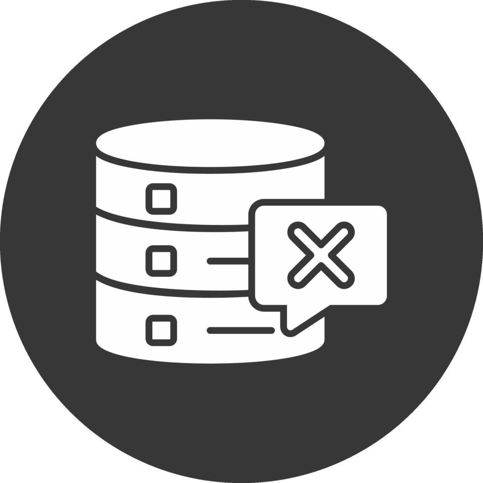 Delete Database Glyph Inverted Icon vector