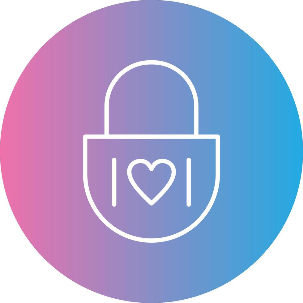 Heart Lock Line Gradient Circle Icon vector