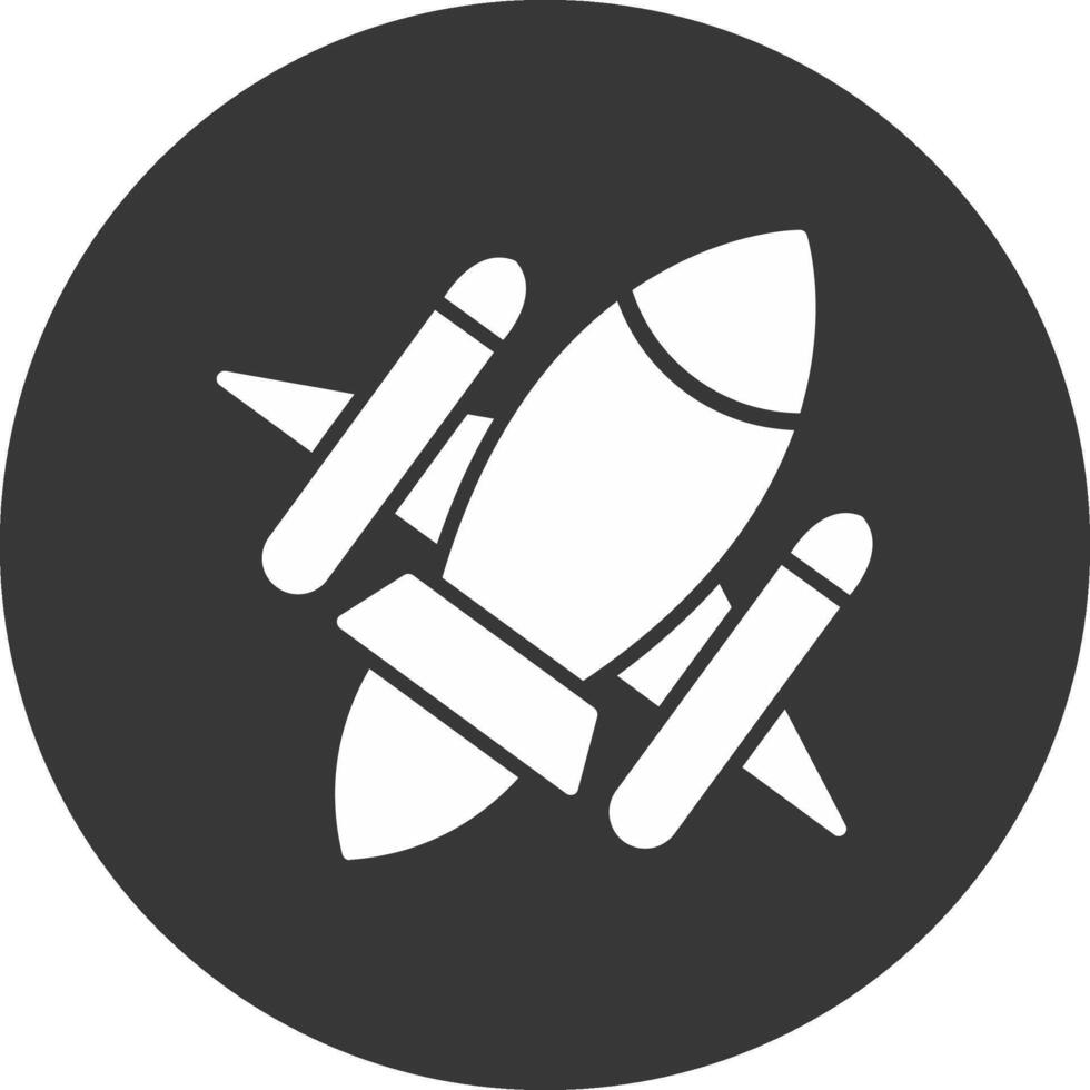 Rocket Ship Glyph Inverted Icon vector