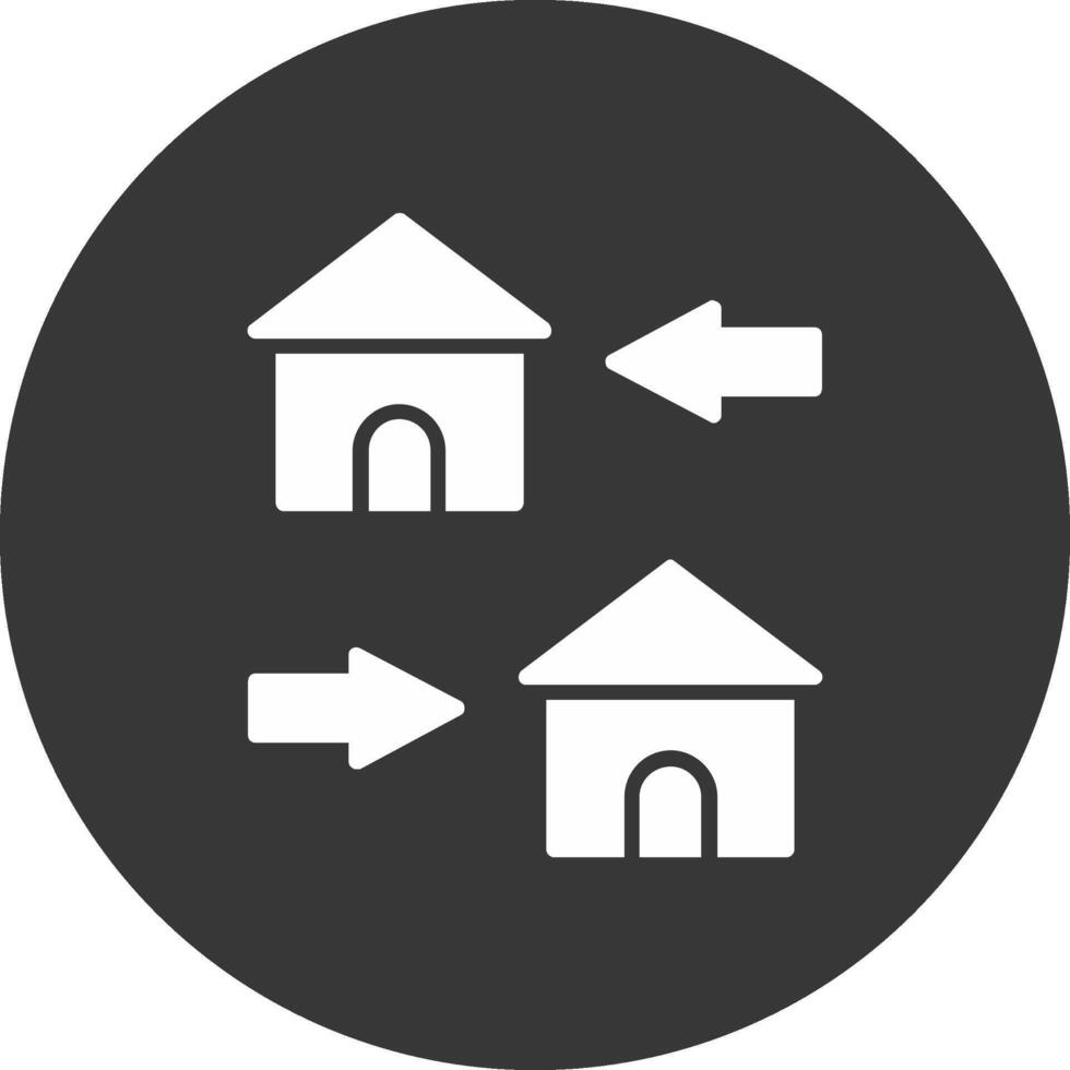 Change Of Housing Glyph Inverted Icon vector