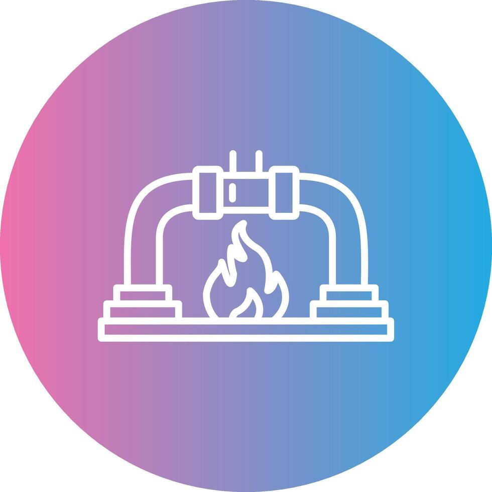 Gas PipeLine Gradient Circle Line Gradient Circle Icon vector