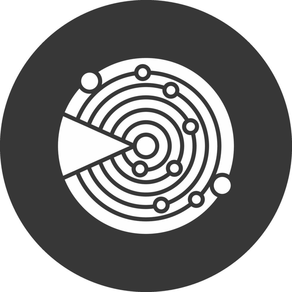 Sonar Glyph Inverted Icon vector