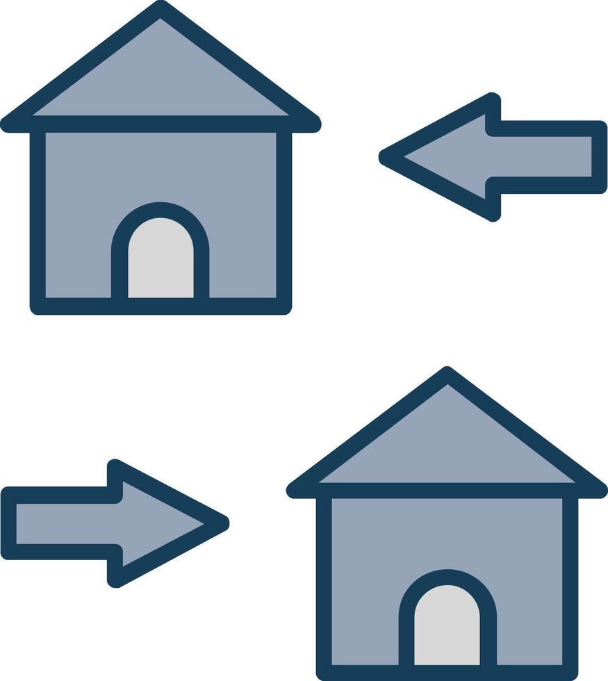 Change Of Housing Line Filled Grey Icon vector