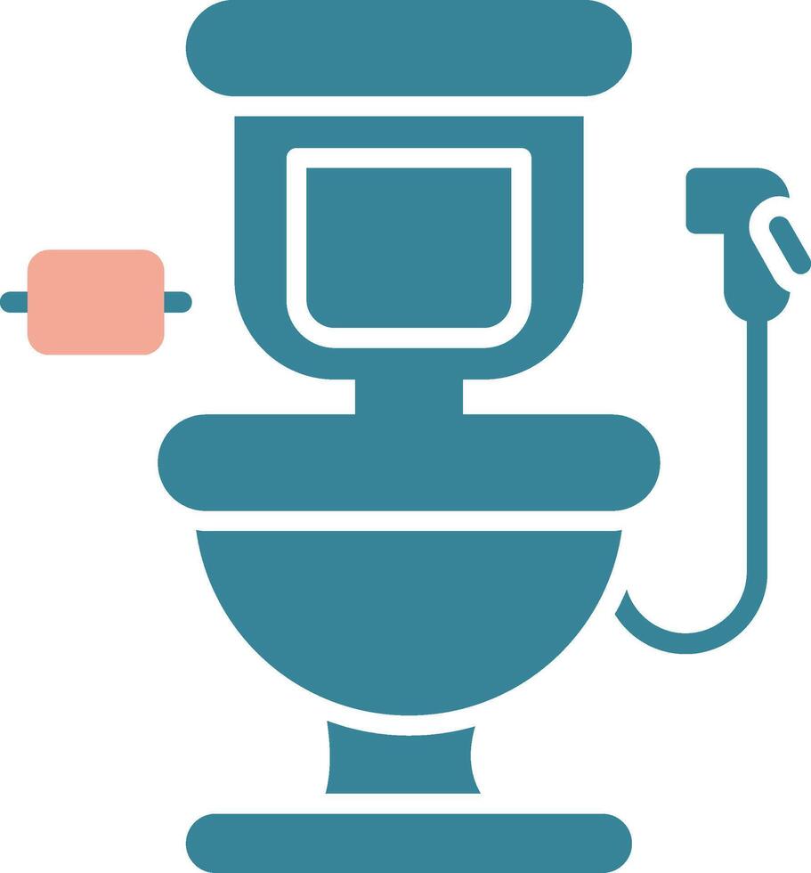 Toilet Glyph Two Color Icon vector