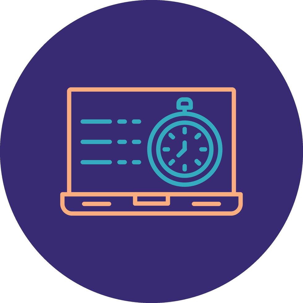 Timer Line Two Color Circle Icon vector