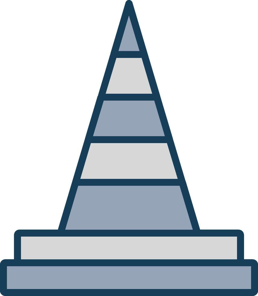 Traffic Cone Line Filled Grey Icon vector