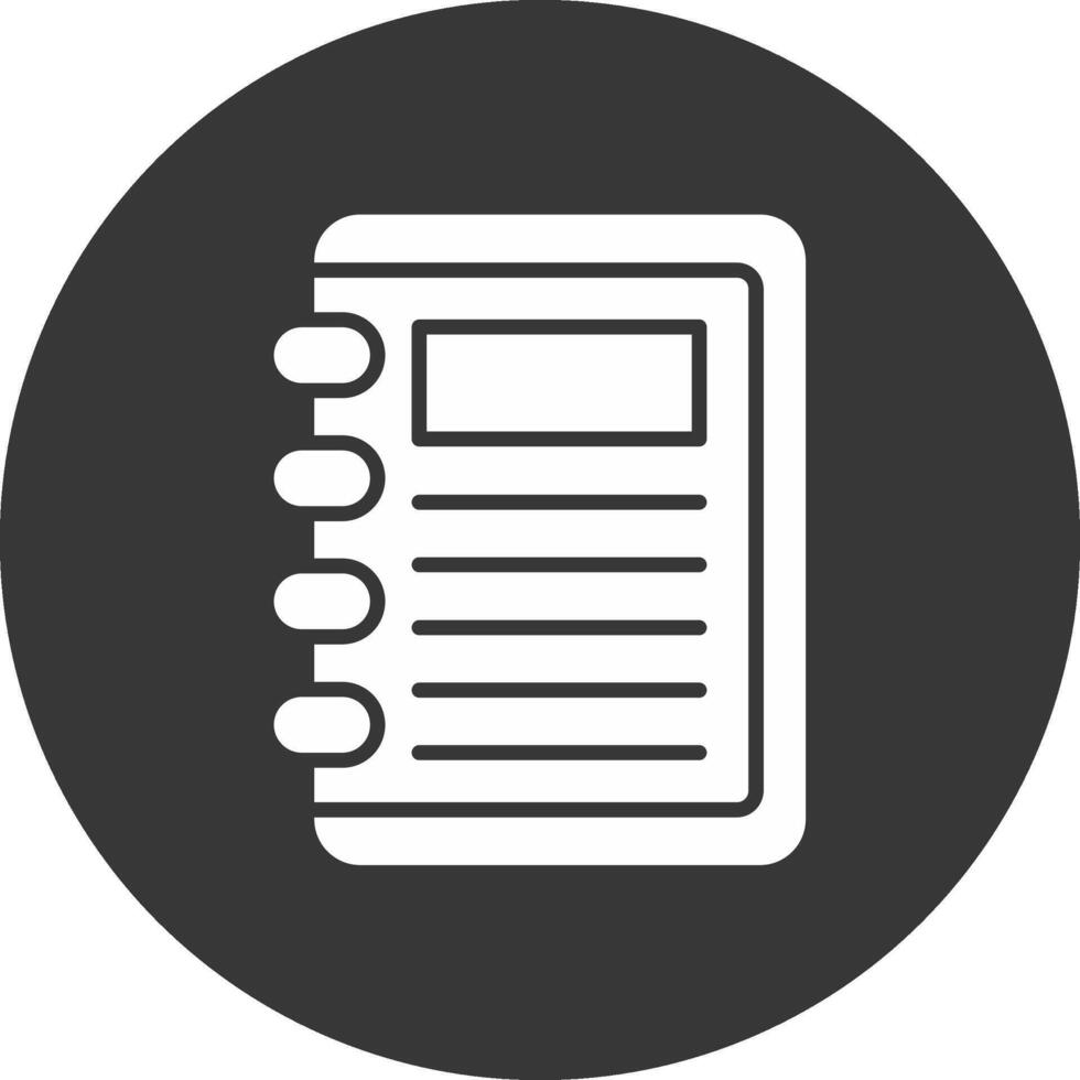 Take Note Glyph Inverted Icon vector