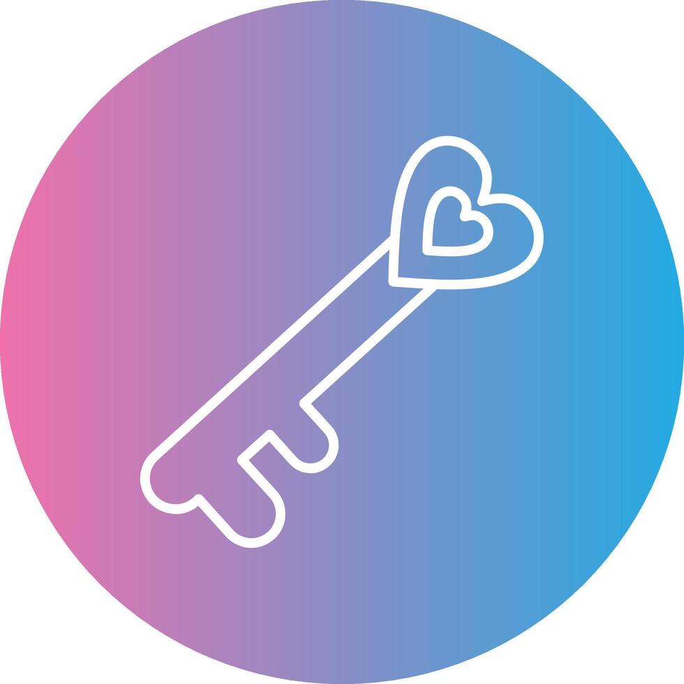 Old Key Line Gradient Circle Icon vector