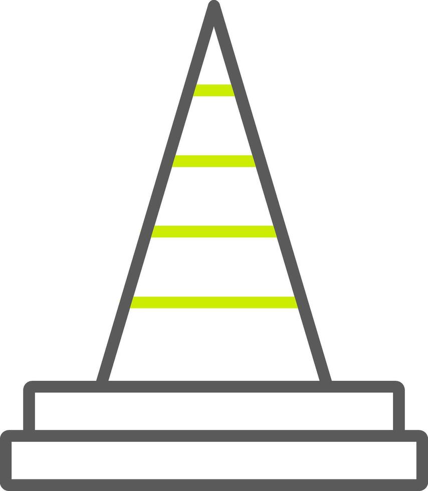 Traffic Cone Line Two Color Icon vector