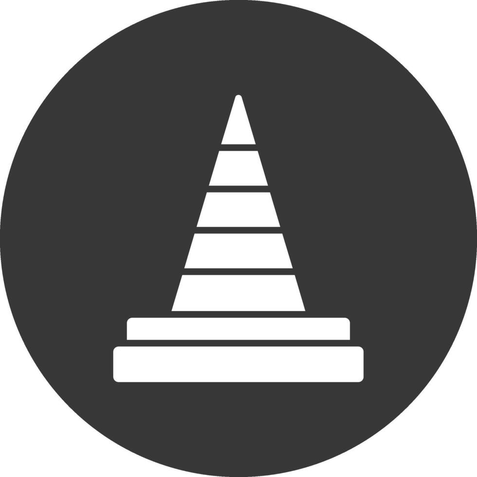 Traffic Cone Glyph Inverted Icon vector