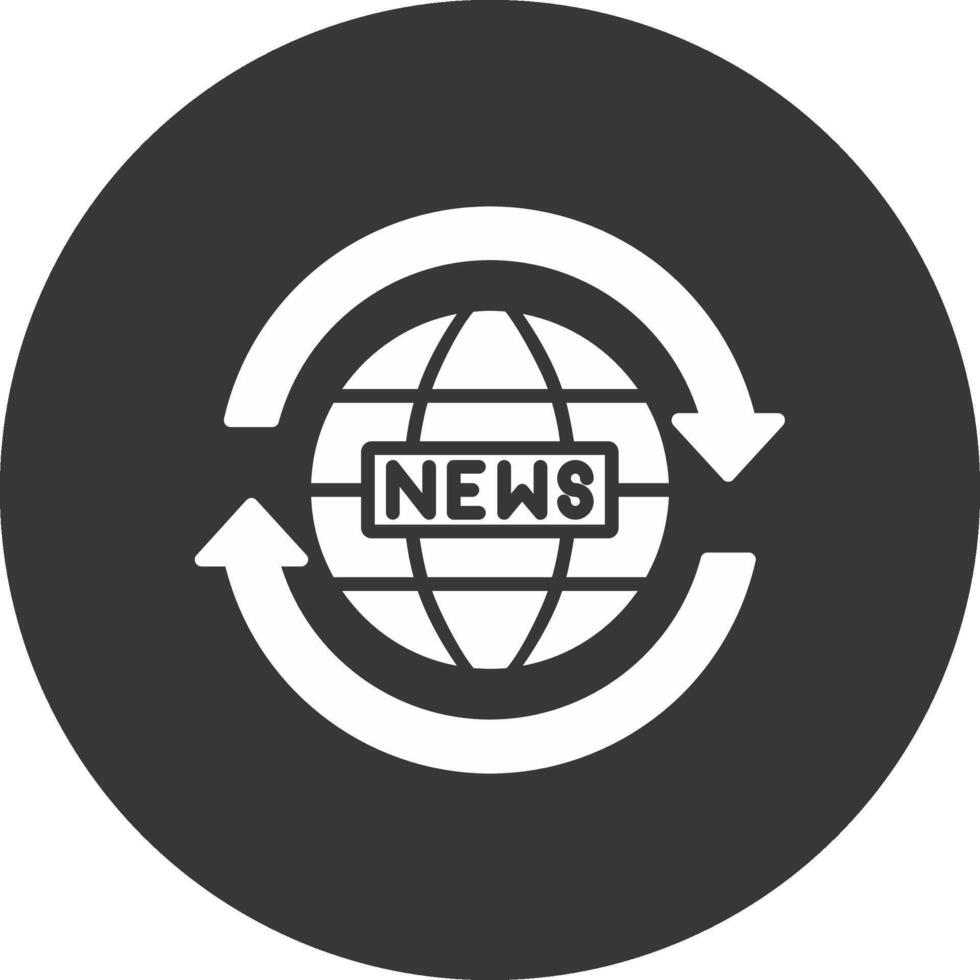 News Report Glyph Inverted Icon vector