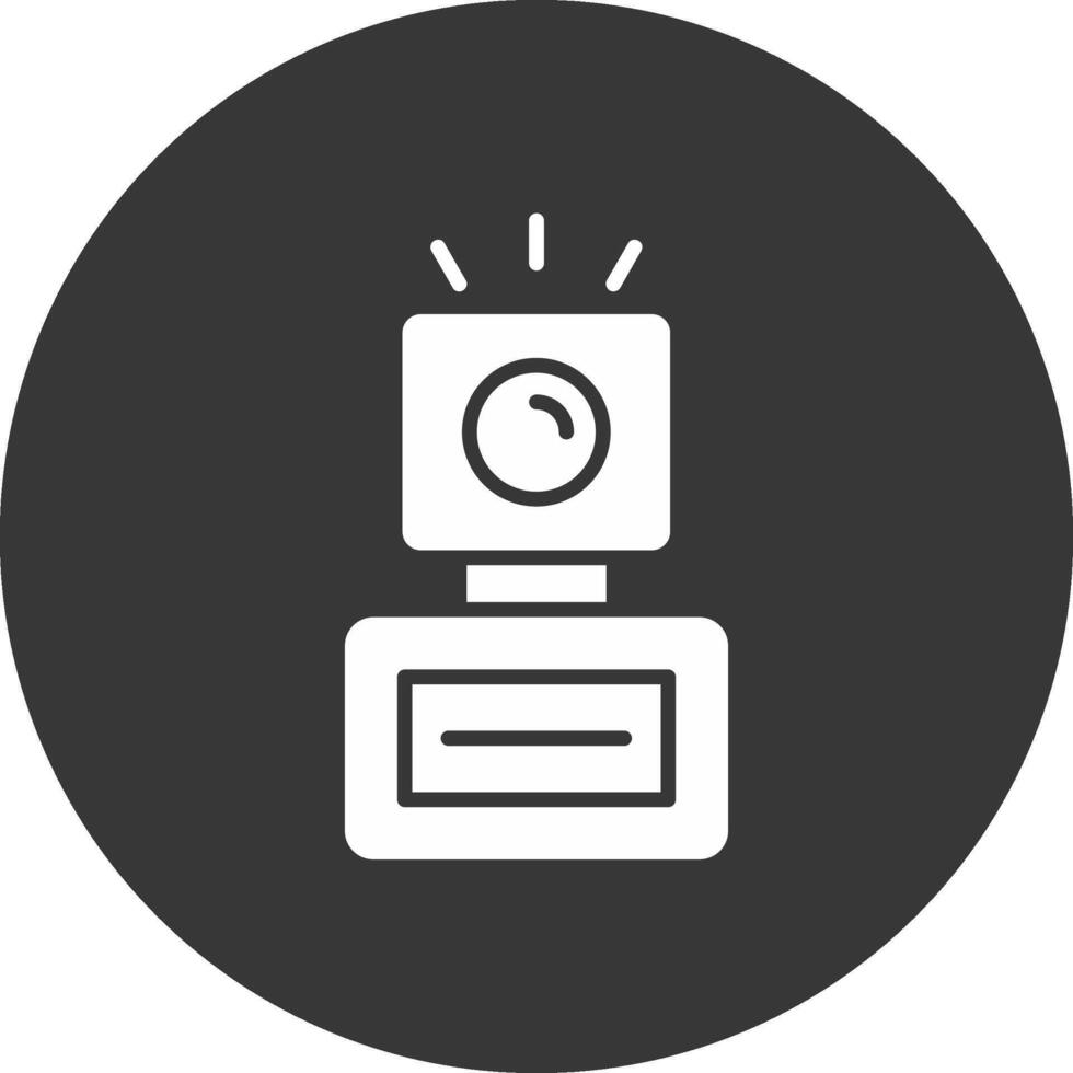 Camera Flash Glyph Inverted Icon vector