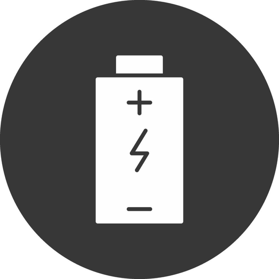 Battery Charged Glyph Inverted Icon vector