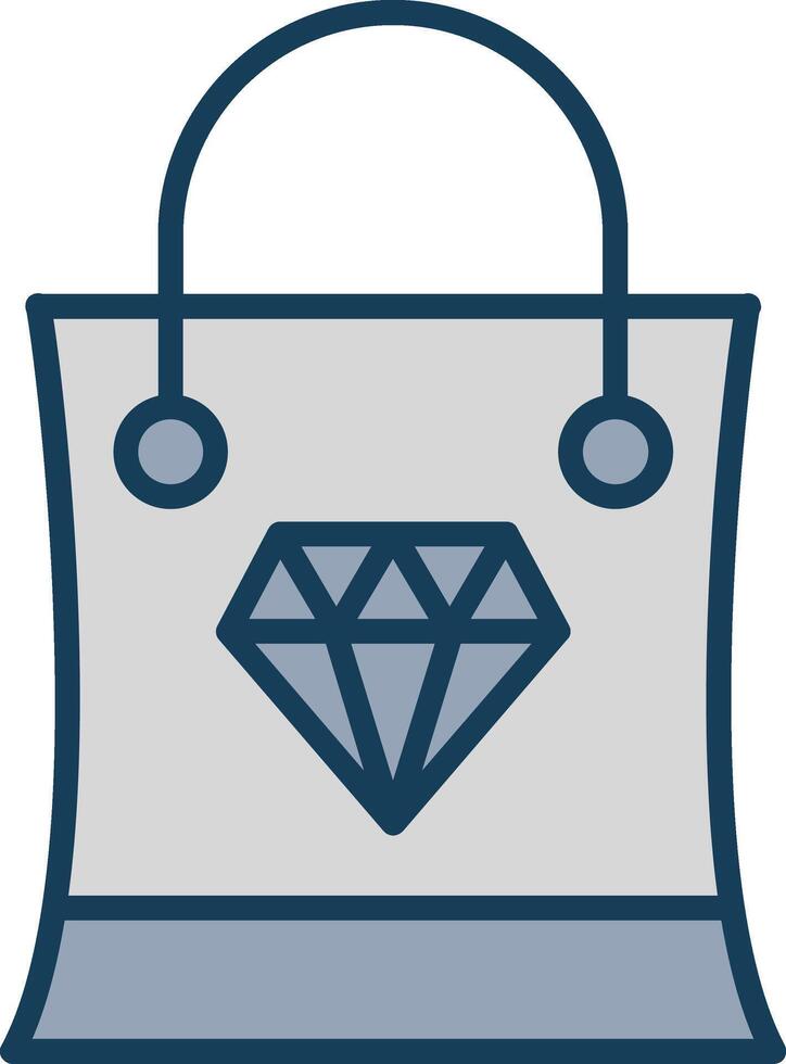Shopping Bag Line Filled Grey Icon vector