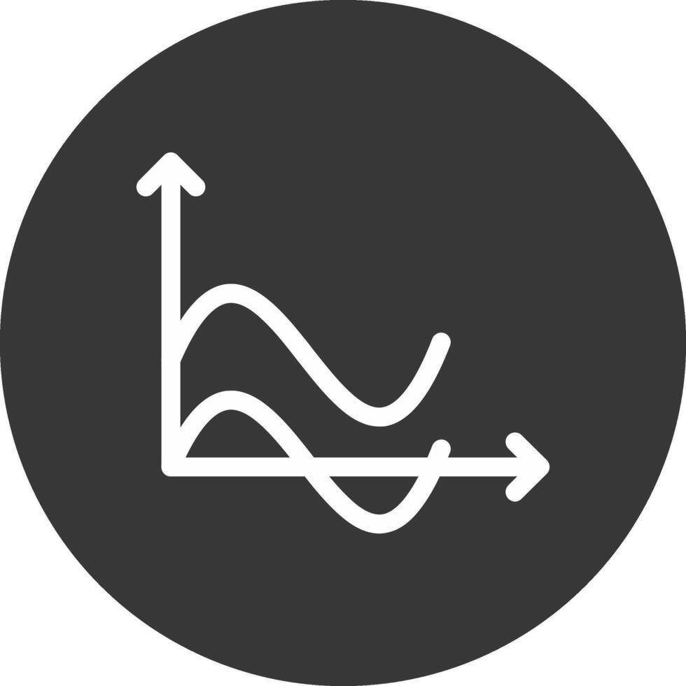 Wave Chart Glyph Inverted Icon vector