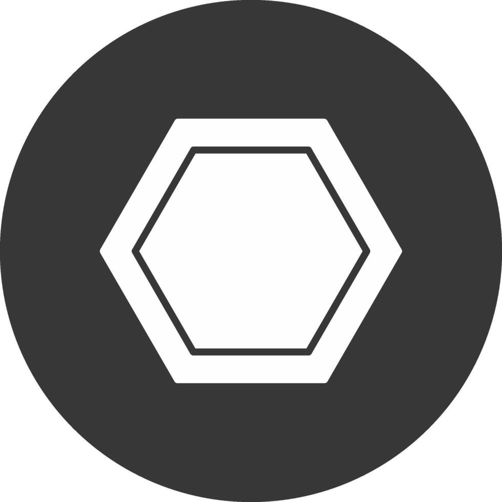 Hexagon Glyph Inverted Icon vector