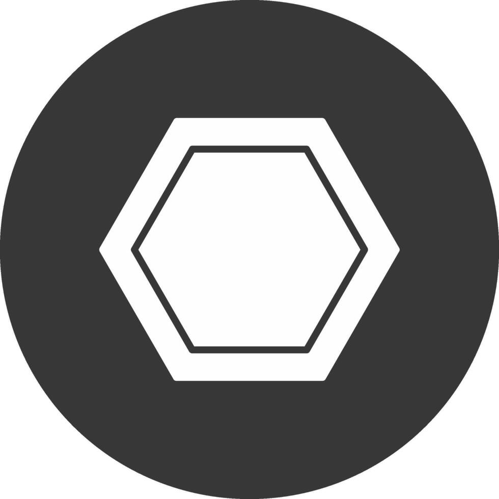 Hexagon Glyph Inverted Icon vector