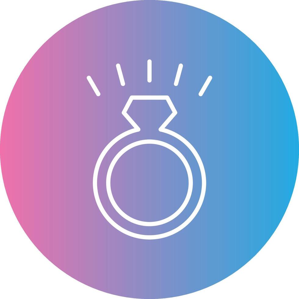 Diamond Ring Line Gradient Circle Icon vector