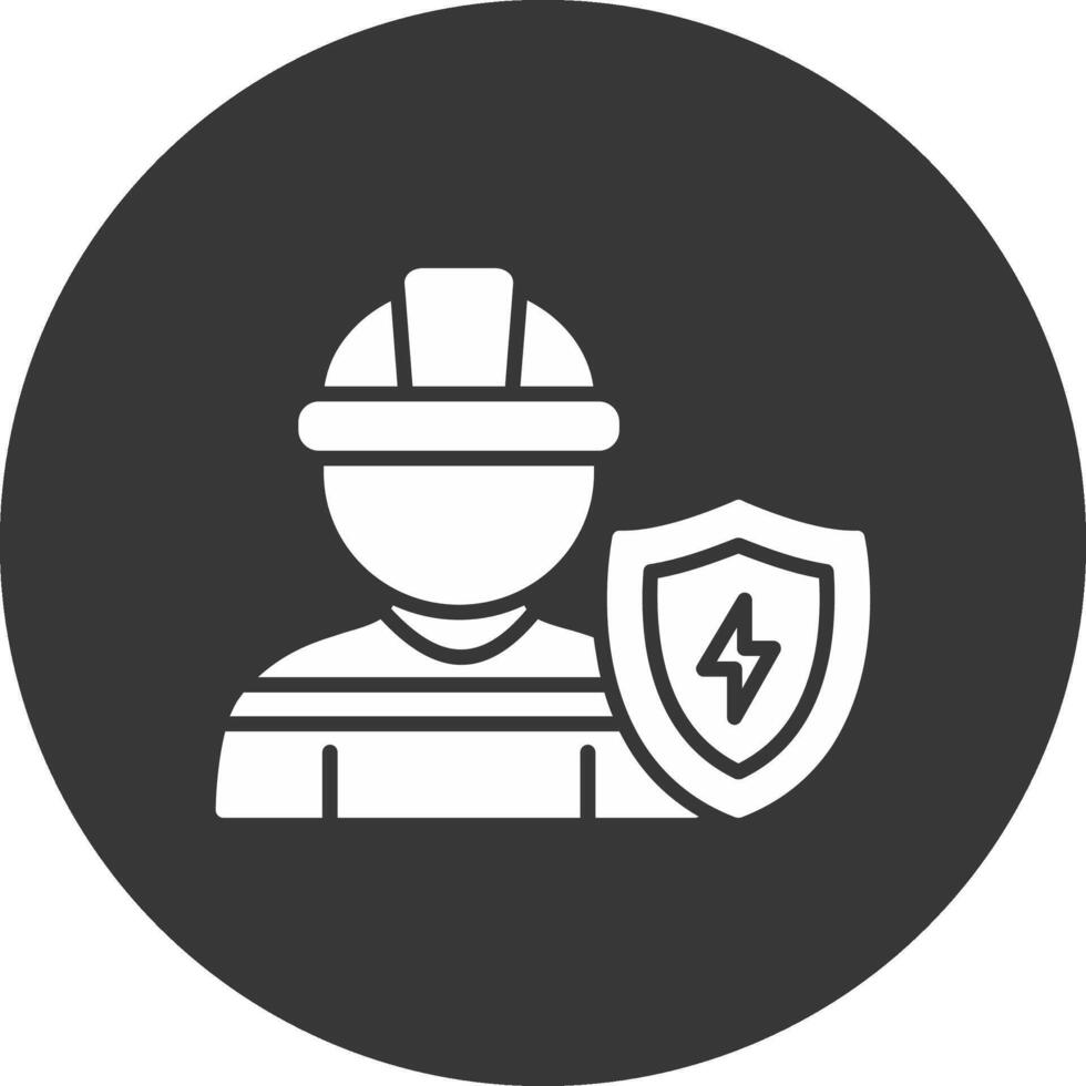 Engineering Protection Glyph Inverted Icon vector