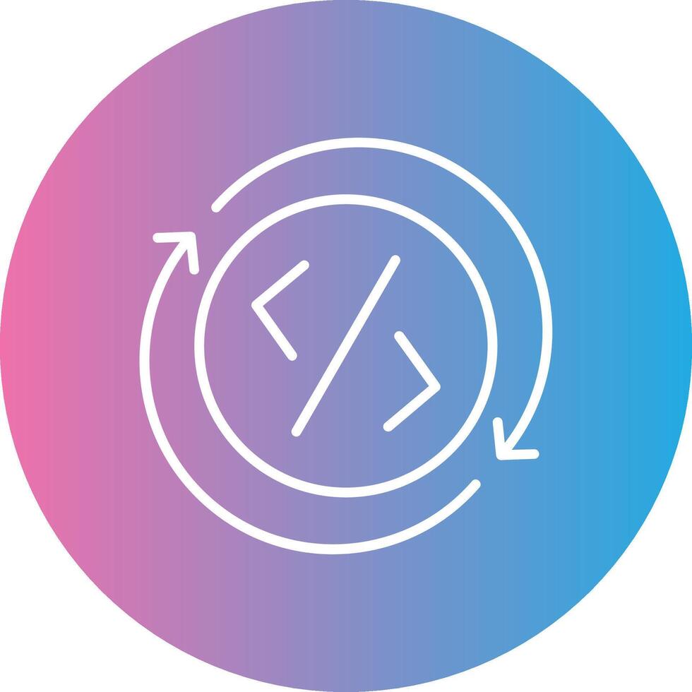 Development Line Gradient Circle Icon vector