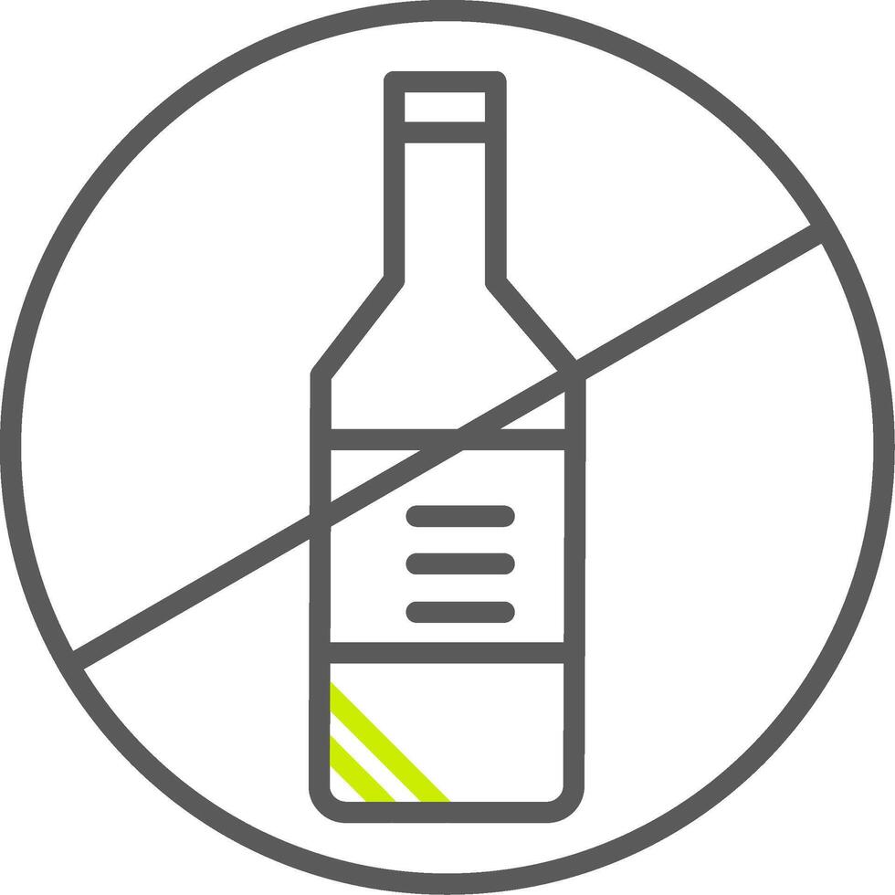 No Alcohol Line Two Color Icon vector