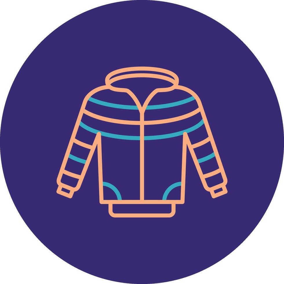 chaqueta línea dos color circulo icono vector