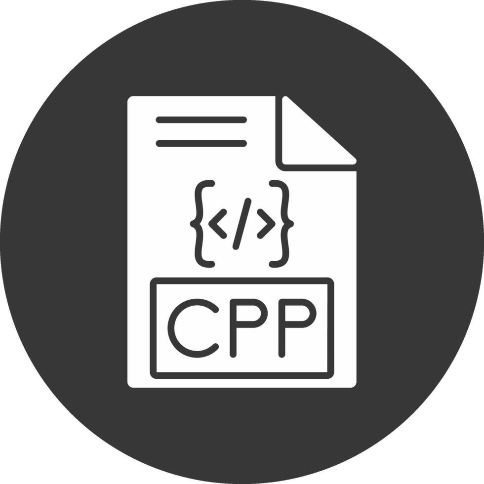 Cpp Glyph Inverted Icon vector