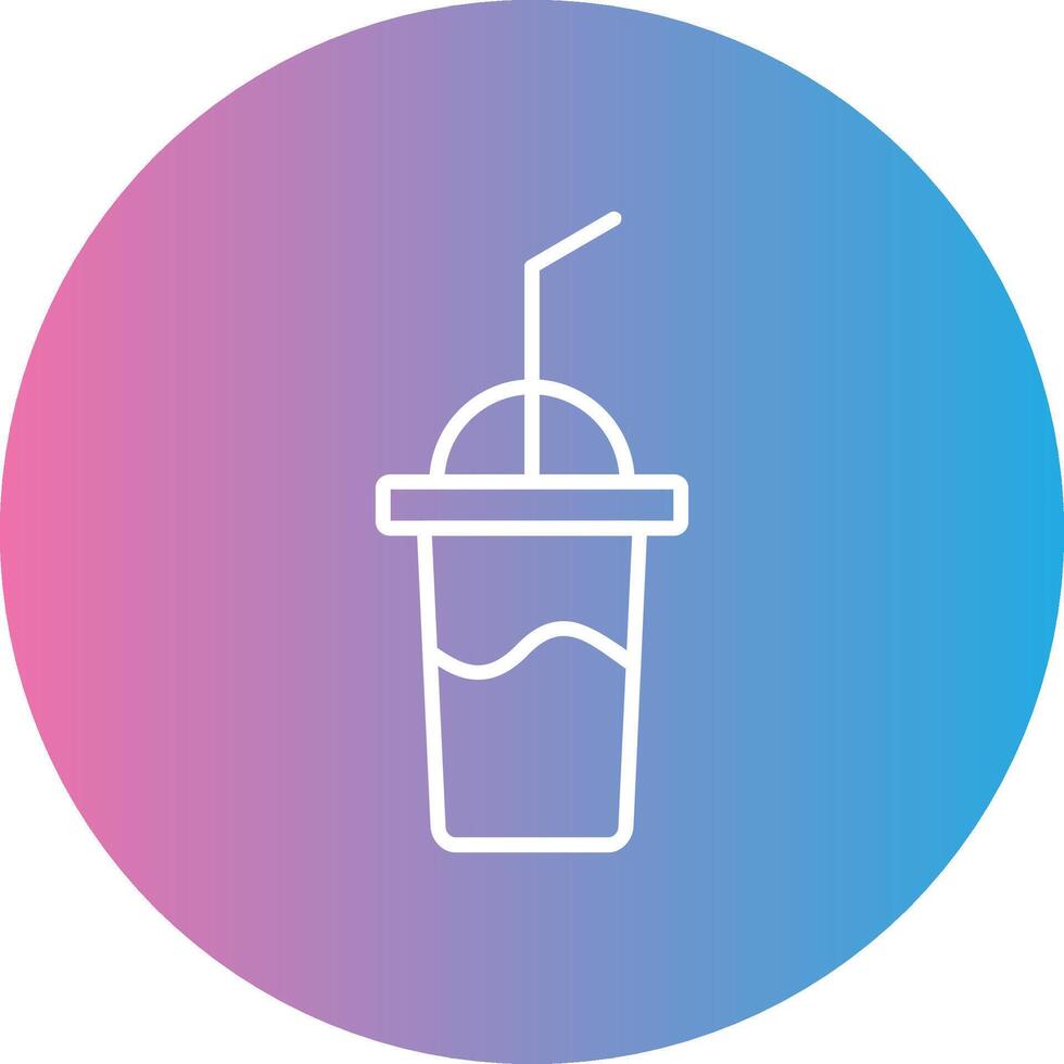 Milkshake Line Gradient Circle Icon vector