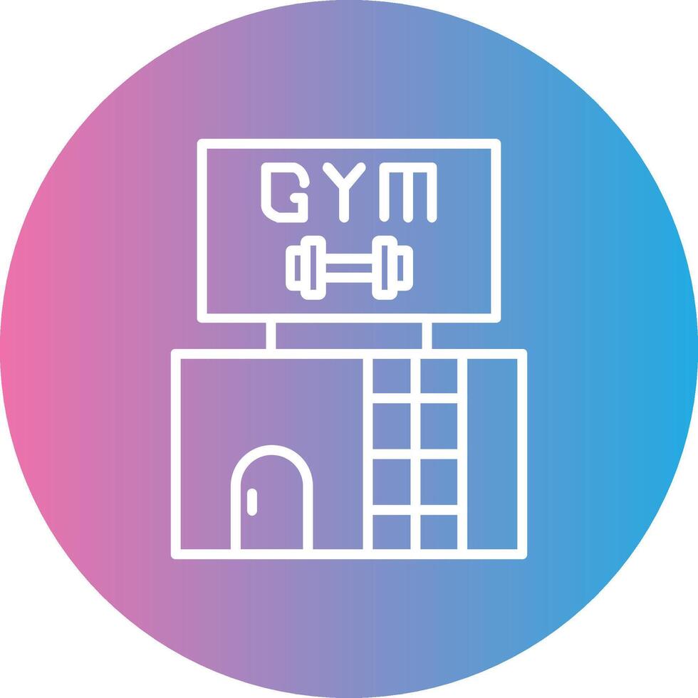 gimnasio línea degradado circulo icono vector