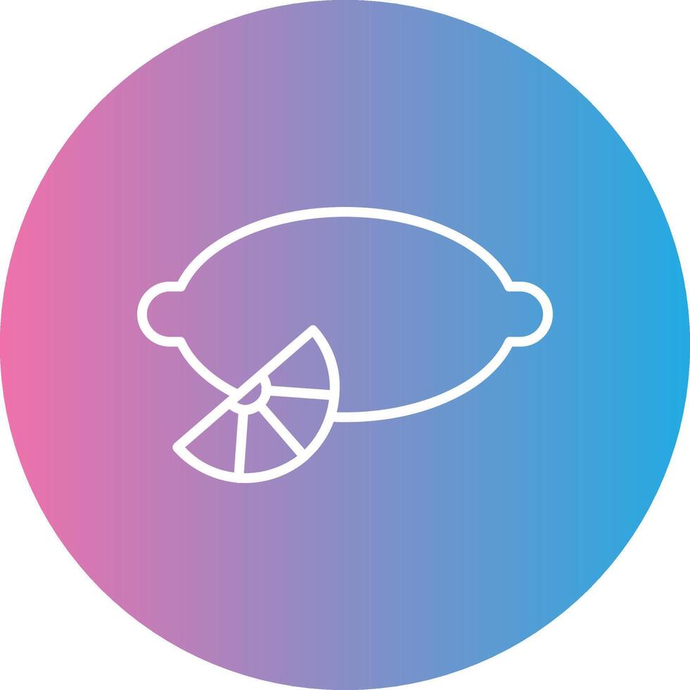Lemon Line Gradient Circle Icon vector