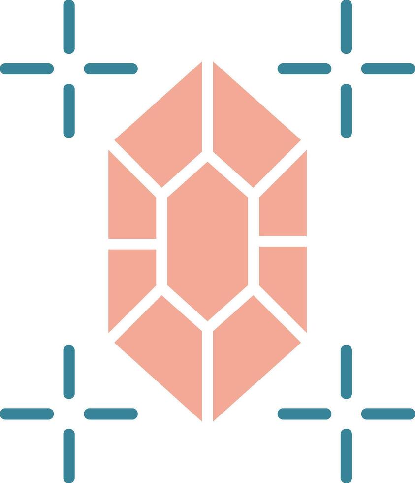 Gem Glyph Two Color Icon vector