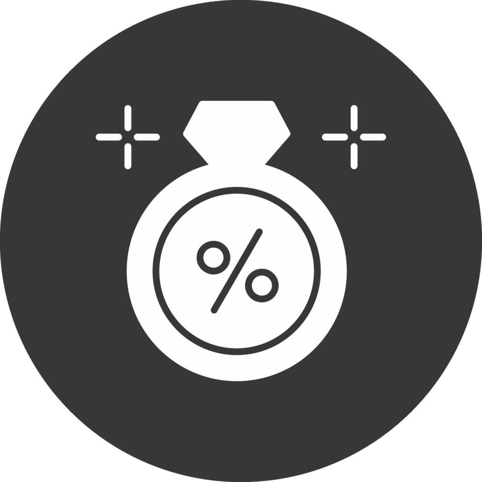 Discount Glyph Inverted Icon vector