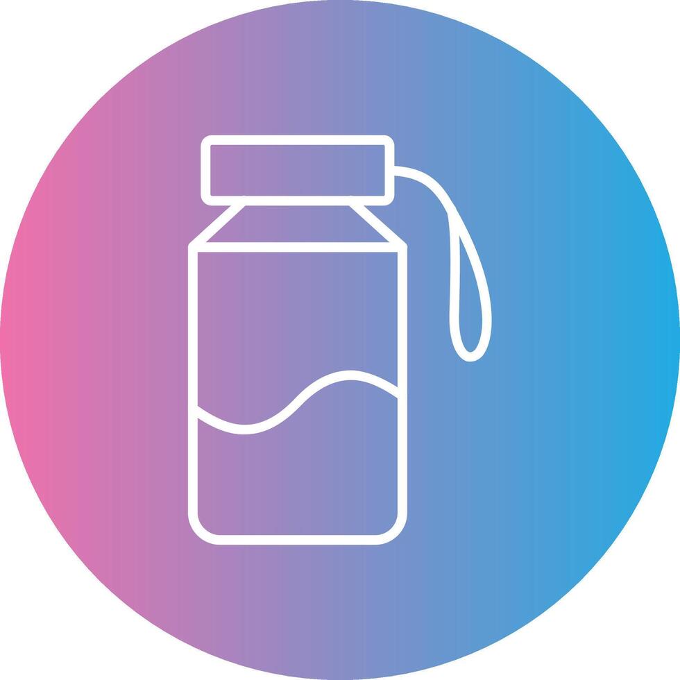 Water Bottle Line Gradient Circle Icon vector