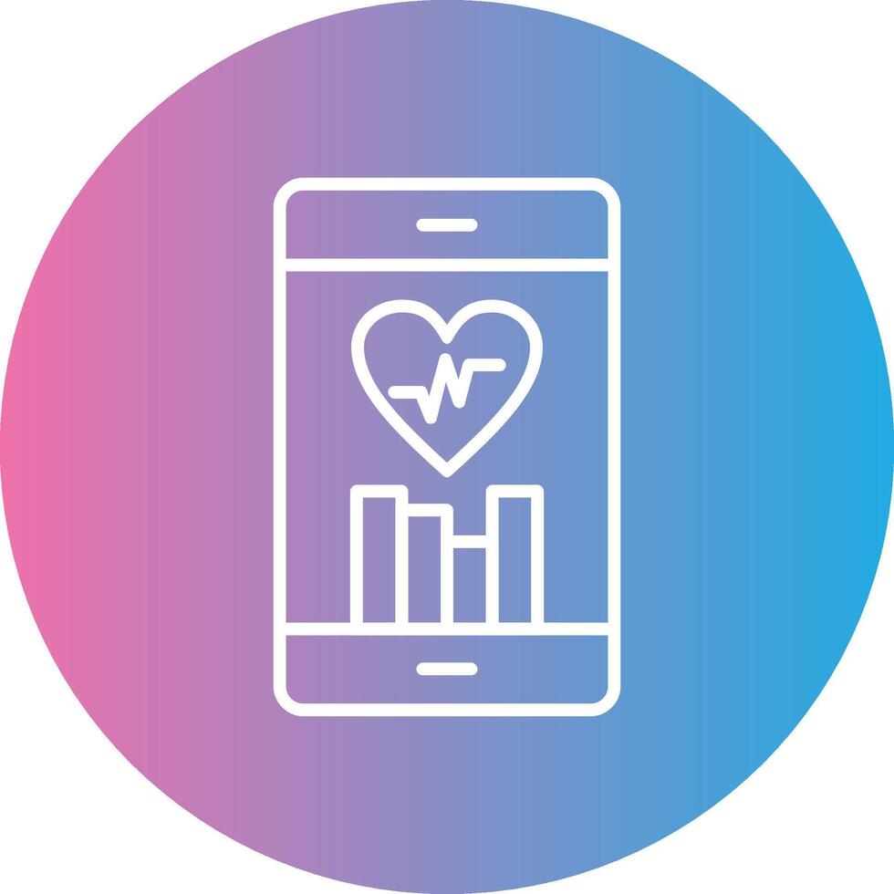 Fitness App Line Gradient Circle Icon vector