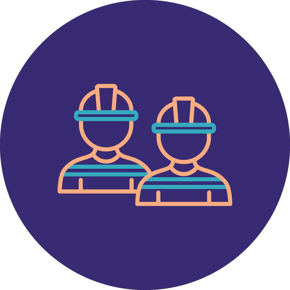 Engineering Team Line Two Color Circle Icon vector