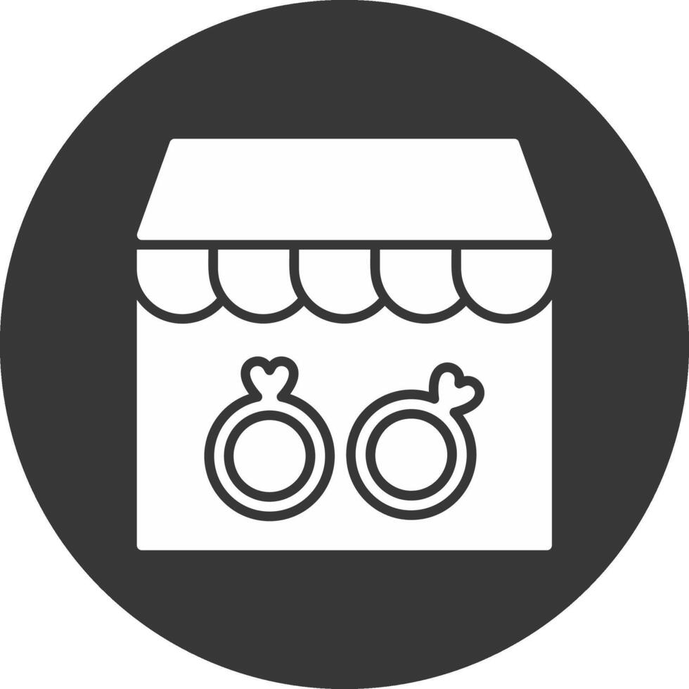 Rings Shop Glyph Inverted Icon vector