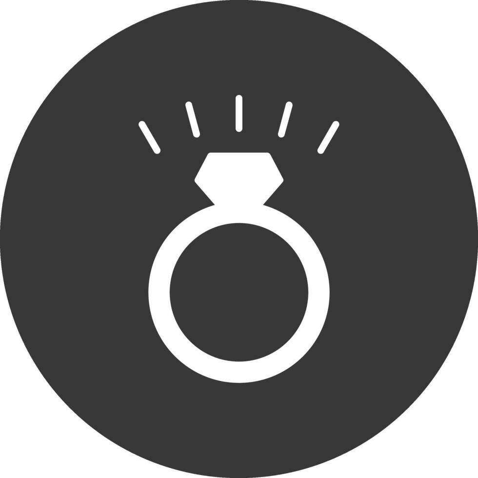Diamond Ring Glyph Inverted Icon vector
