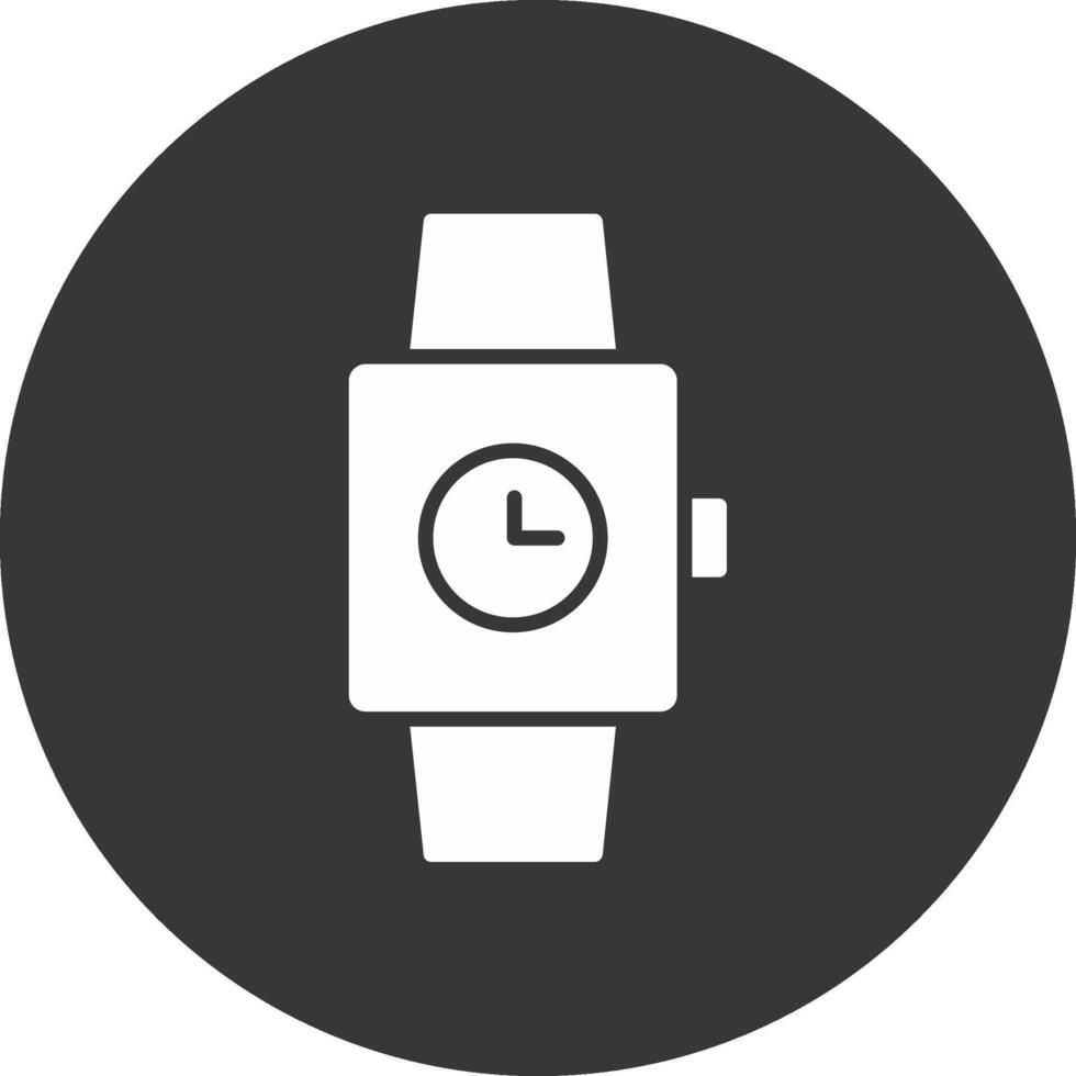 Watch Glyph Inverted Icon vector