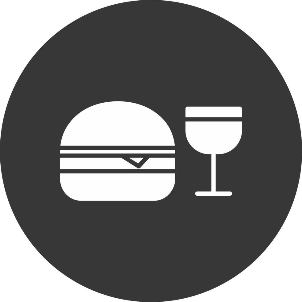 icono de glifo de comida rápida invertido vector