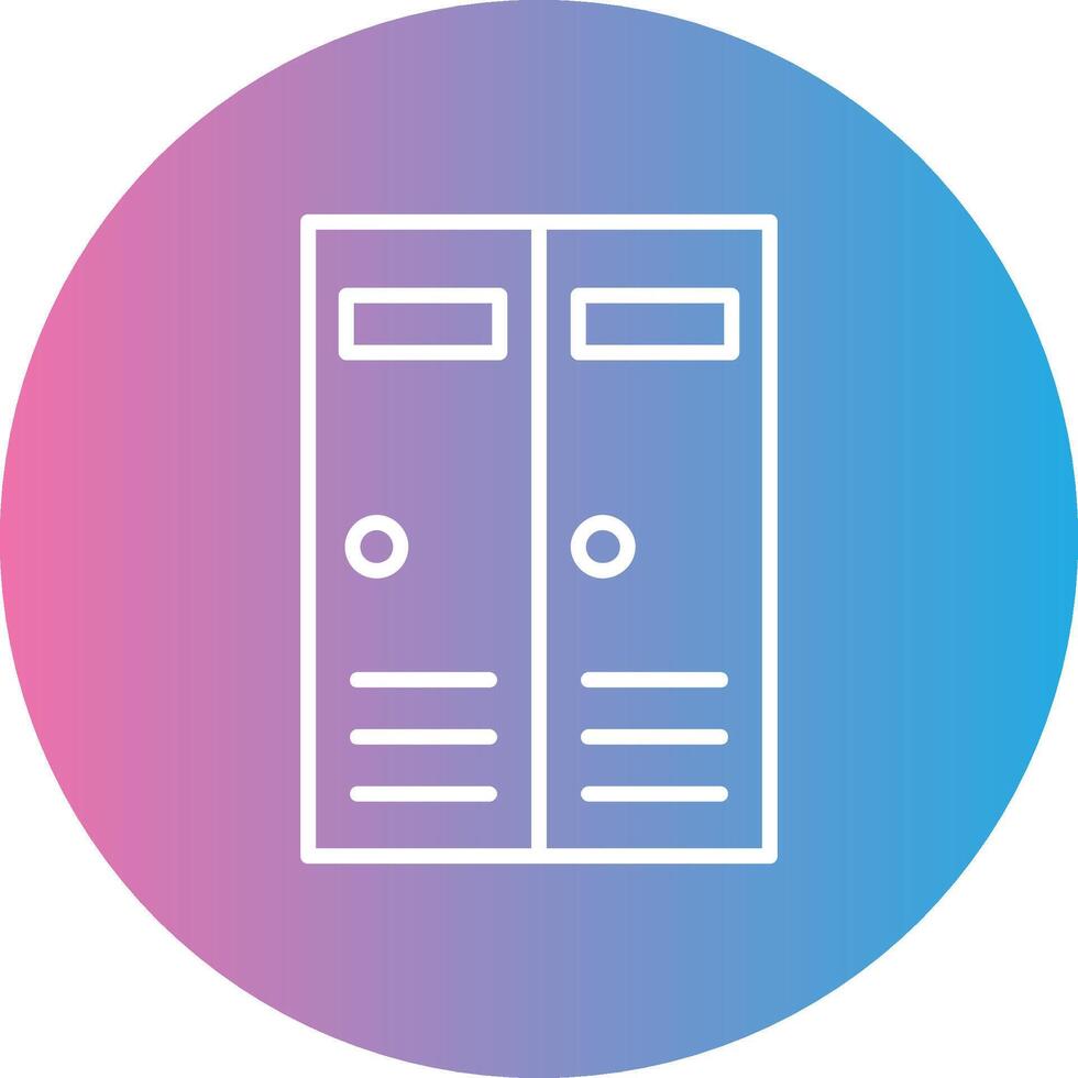 Lockers Line Gradient Circle Icon vector