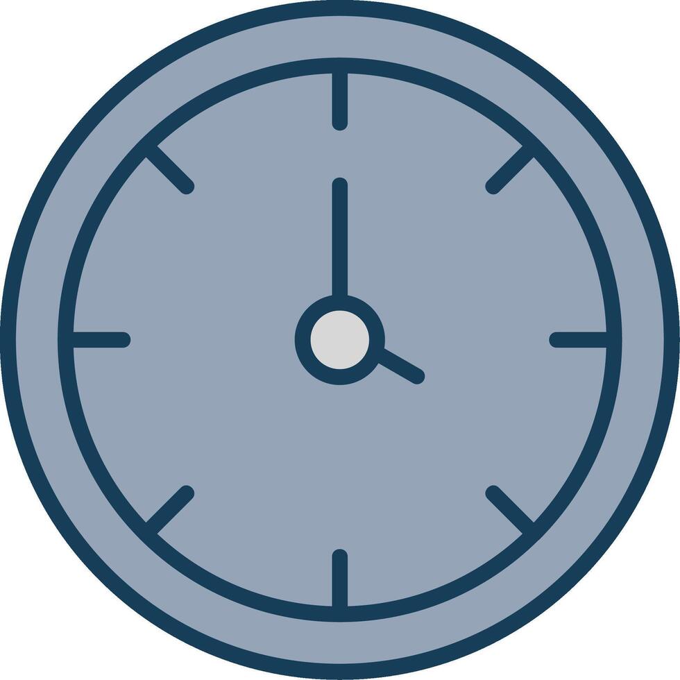 Clock Line Filled Grey Icon vector
