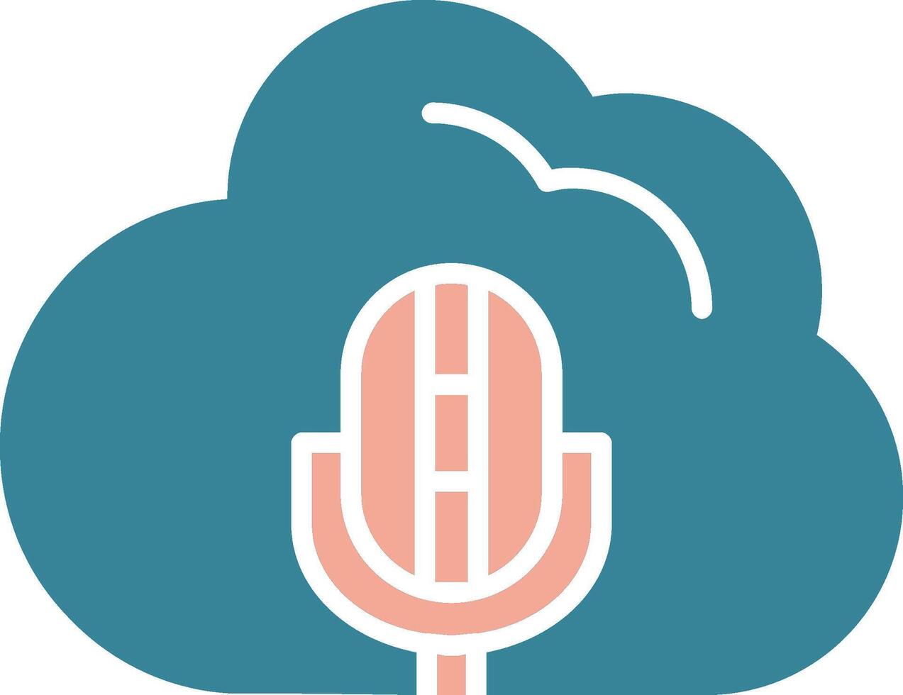 Cloud Glyph Two Color Icon vector