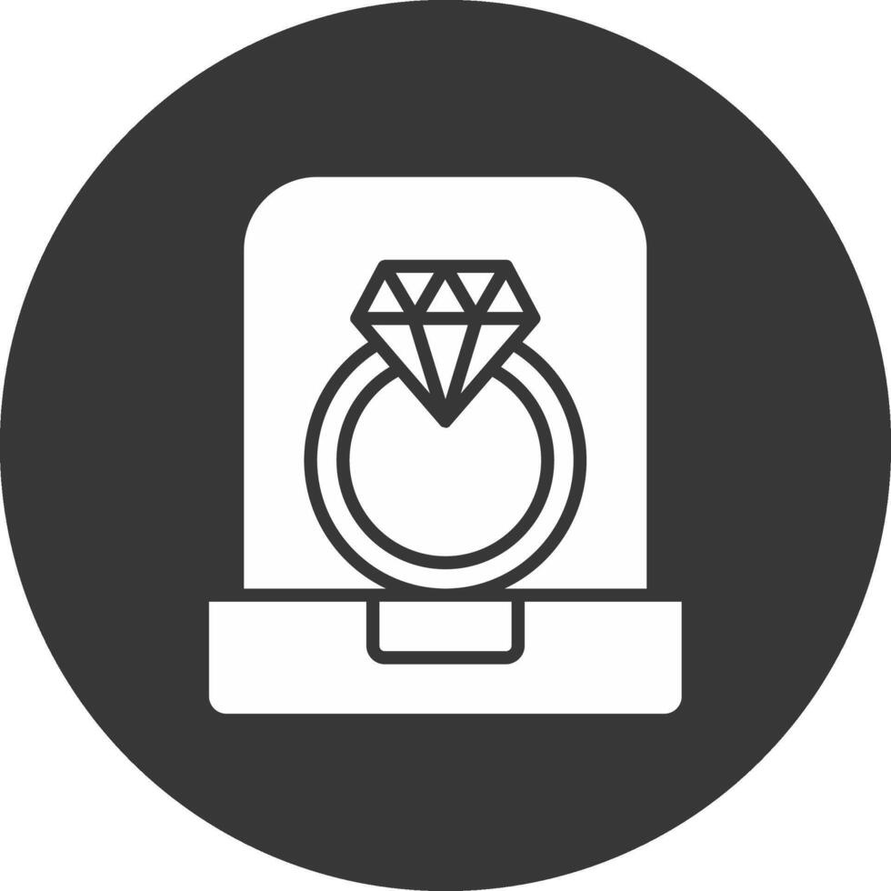 Diamond Ring Glyph Inverted Icon vector