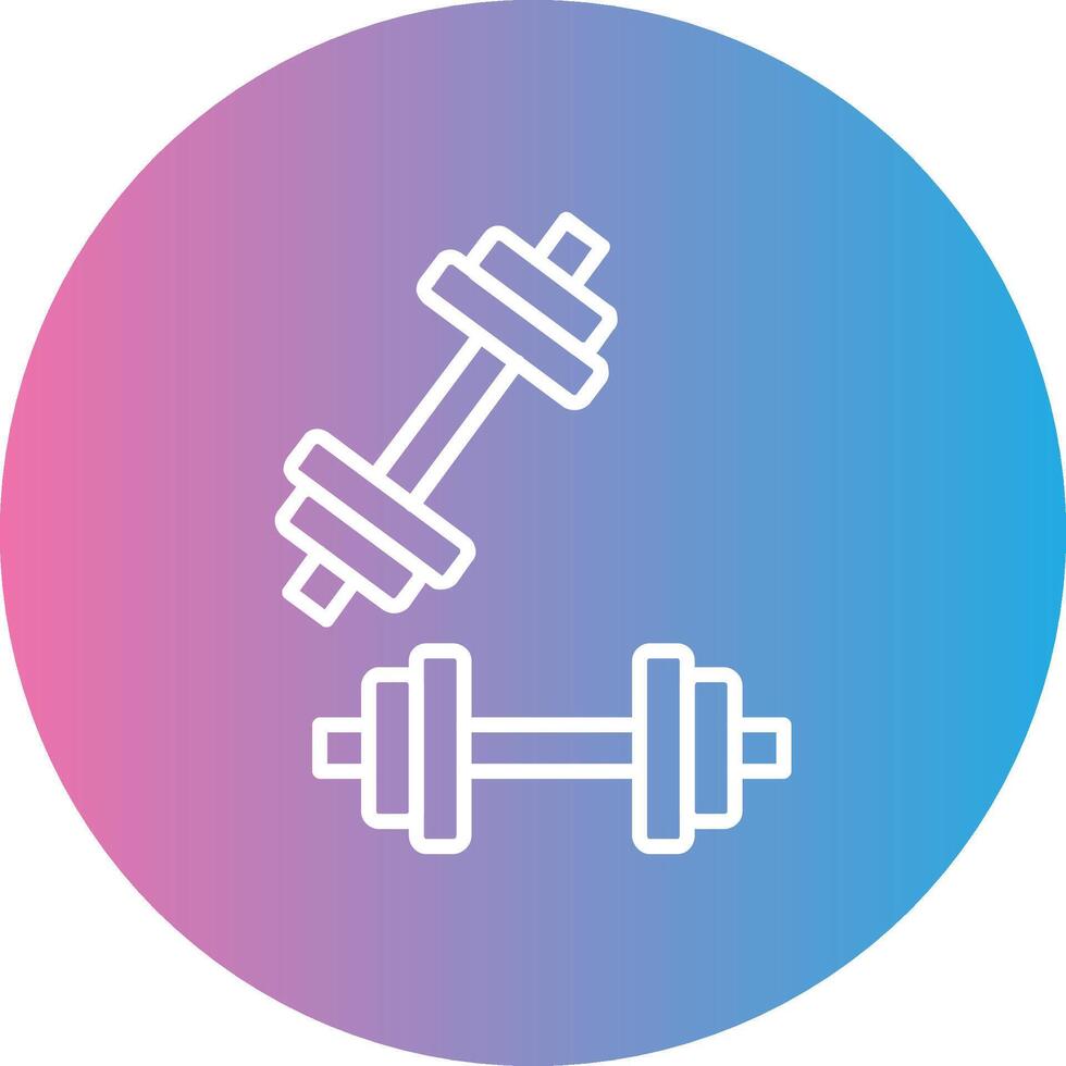 Dumbell Line Gradient Circle Icon vector